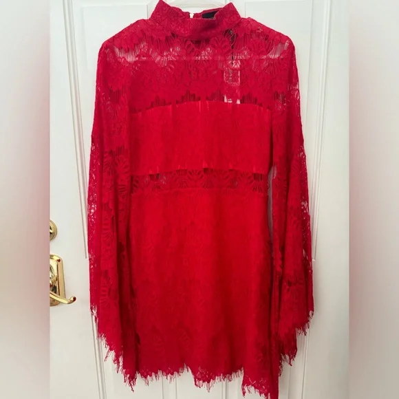 MinkPink Drama Queen Lace Dress Christmas Red NTW 109